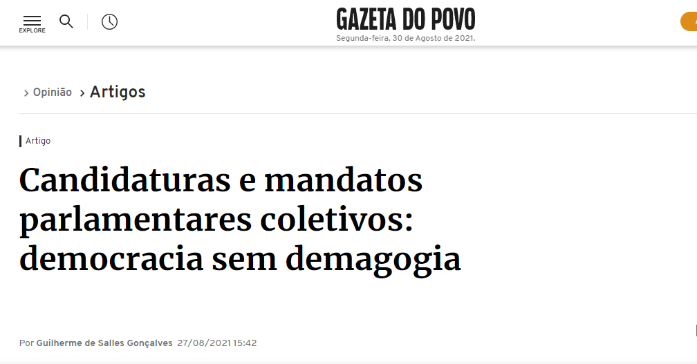 Artigo publicado na Gazeta do Povo